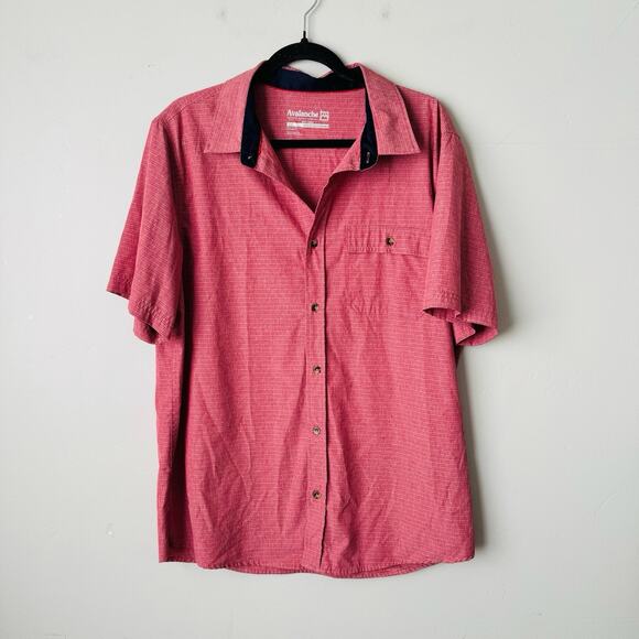 Avalanche Other - Avalanche Red Short Sleeve Button Up Polo Men’s Size L